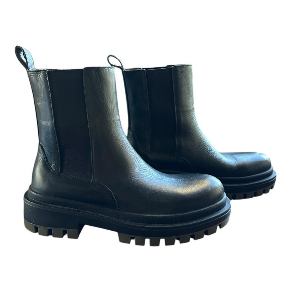 Zara Chunky Boots Black Size 40